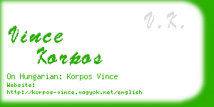 vince korpos business card